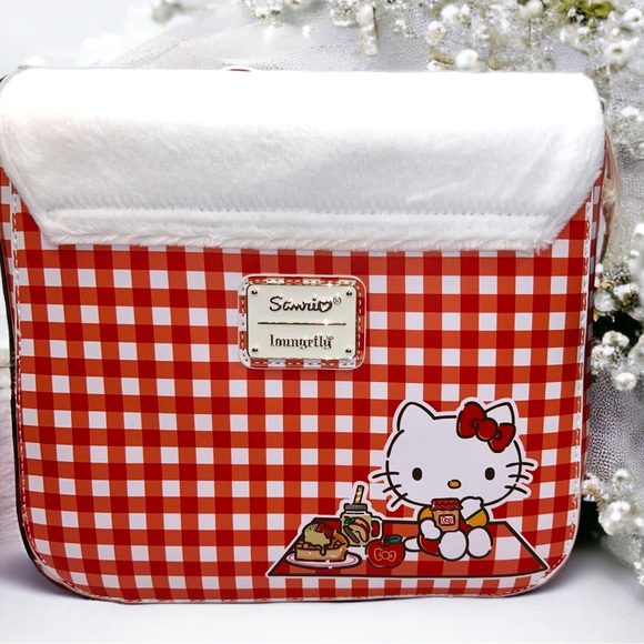 Loungefly Sanrio Hello Kitty Gingham Cosplay Crossbody Bag and Matching Wallet - Picture 3 of 8